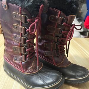 Sorel Waterproof Winter Boots - Joan of Arc - Burgundy Leather - Women’s 6.5